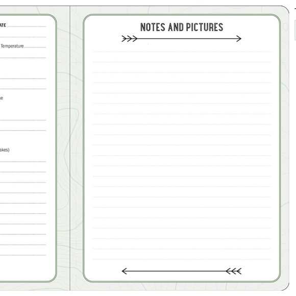 NWT, The Hiking Logbook: Record Your Adventures, Peter Pauper Press, Green - Picture 7 of 11